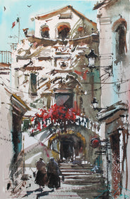 watercolor painting by Maximilian Damico titled Silent Napoli