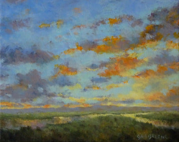 oil painting by Gail Greene titled Sunset at the Fork