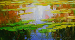 Original art for sale at UGallery.com | Waterlilies Huntington Park by Vahe Yeremyan | $425 | oil painting | 12' h x 22' w | thumbnail 1