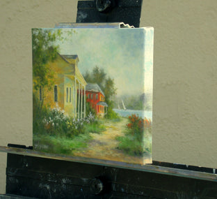 The Lake House by Gail Greene |  Side View of Artwork 