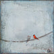 Original art for sale at UGallery.com | Two Cardinals Profile by Sally Adams | $75 | acrylic painting | 4' h x 4' w | thumbnail 1