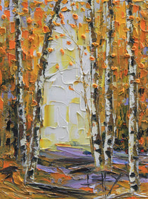 oil painting by Lisa Elley titled Fall in to Autumn