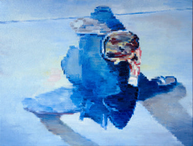 oil painting by Warren Keating titled Blue Monday