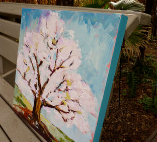 Cherry Tree by Judy Mackey |  Side View of Artwork 