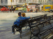 Original art for sale at UGallery.com | The Plaza: 59th and 6th by Onelio Marrero | $500 | oil painting | 9' h x 12' w | thumbnail 1