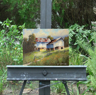 Blue Barns by Gail Greene |  Context View of Artwork 