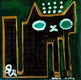 Original art for sale at UGallery.com | Black Cat on Green by Jessica JH Roller | $75 | acrylic painting | 4' h x 4' w | thumbnail 1