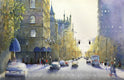 Original art for sale at UGallery.com | City Blues by Judy Mudd | $975 | watercolor painting | 15' h x 23' w | thumbnail 1