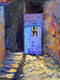 Original art for sale at UGallery.com | Blue door in the old town by Suren Nersisyan | $900 | oil painting | 27' h x 23' w | thumbnail 3