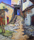 Original art for sale at UGallery.com | Blue door in the old town by Suren Nersisyan | $900 | oil painting | 27' h x 23' w | thumbnail 1