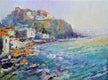 Original art for sale at UGallery.com | Evening on the Mediterranean Sea (Greek Islands) by Suren Nersisyan | $325 | oil painting | 9' h x 12' w | thumbnail 1