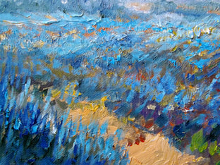 Field of Blue Flowers (Early Morning) by Suren Nersisyan |  Side View of Artwork 