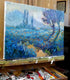 Original art for sale at UGallery.com | Field of Blue Flowers (Early Morning) by Suren Nersisyan | $325 | oil painting | 9' h x 12' w | thumbnail 4
