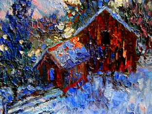 Winter Evening in the mountains (Twilight, abandoned farms) by Suren Nersisyan |   Closeup View of Artwork 