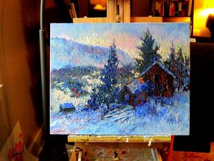 Winter Evening in the mountains (Twilight, abandoned farms) by Suren Nersisyan |  Context View of Artwork 