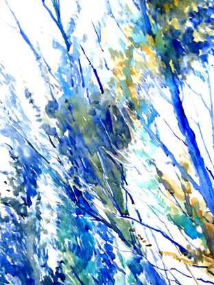 Poplars and Wind (Blue Composition) by Suren Nersisyan |   Closeup View of Artwork 