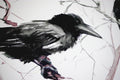 Original art for sale at UGallery.com | Ravens (Horizontal Composition) by Suren Nersisyan | $550 | watercolor painting | 18' h x 24' w | thumbnail 3