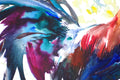 Original art for sale at UGallery.com | Rooster by Suren Nersisyan | $500 | watercolor painting | 16' h x 22' w | thumbnail 4