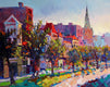 Original art for sale at UGallery.com | 14th Street Washington, DC (Early Evening) by Suren Nersisyan | $1,450 | oil painting | 24' h x 30' w | thumbnail 1