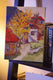 Original art for sale at UGallery.com | Yellow Fall Tree and Old Houses by Suren Nersisyan | $275 | oil painting | 12' h x 9' w | thumbnail 3