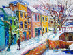 Original art for sale at UGallery.com | Snowing in Georgetown by Suren Nersisyan | $795 | oil painting | 18' h x 24' w | thumbnail 1