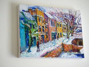 Snowing in Georgetown by Suren Nersisyan |  Side View of Artwork 