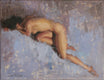 Original art for sale at UGallery.com | Nude Lying Down in Blue by Lisa Nielsen | $325 | oil painting | 9' h x 12' w | thumbnail 1