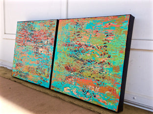 Exploration Diptych by Alicia Dunn |  Side View of Artwork 