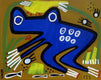 Original art for sale at UGallery.com | Blue Frog by Jessica JH Roller | $475 | acrylic painting | 16' h x 20' w | thumbnail 1