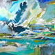 Original art for sale at UGallery.com | Amalfi by DL Watson | $2,900 | acrylic painting | 36' h x 36' w | thumbnail 1