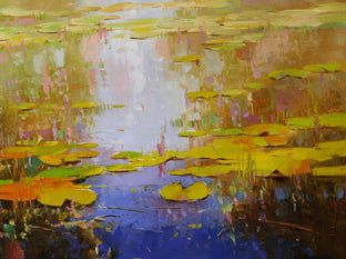 Waterlilies Sunny Day by Vahe Yeremyan |  Side View of Artwork 