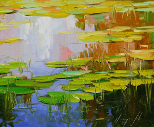 Waterlilies Huntington Park by Vahe Yeremyan |  Side View of Artwork 