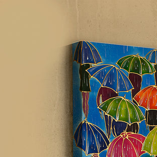 Rain Walk by Yelena Sidorova |  Side View of Artwork 