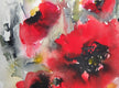 Original art for sale at UGallery.com | Poppies en Masse V by Karin Johannesson | $350 | watercolor painting | 15' h x 11' w | thumbnail 4