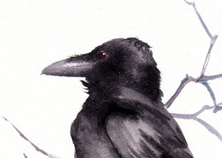 Crow on the Tree by Suren Nersisyan |  Side View of Artwork 