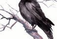 Original art for sale at UGallery.com | Crow on the Tree by Suren Nersisyan | $200 | watercolor painting | 12' h x 9' w | thumbnail 3