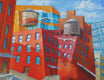 Original art for sale at UGallery.com | Water Tanks by Mitchell Freifeld | $1,350 | oil painting | 26.5' h x 34.5' w | thumbnail 1