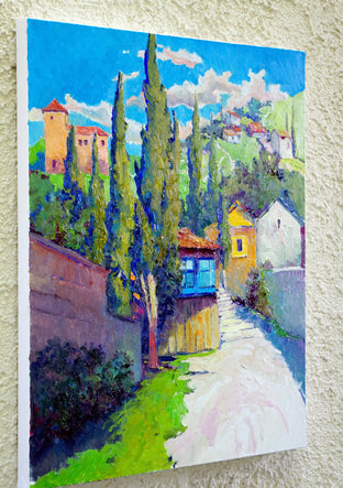 Sunny Day and Cypress Trees, Mediterranean Landscape by Suren Nersisyan |  Context View of Artwork 