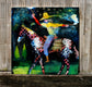 Original art for sale at UGallery.com | A Cowgirl's Night Ride by Scott Dykema | $3,600 | mixed media artwork | 36' h x 36' w | thumbnail 4