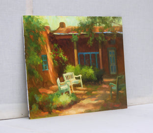 Adobe Courtyard by Sherri Aldawood |  Side View of Artwork 