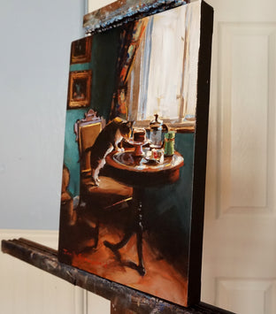 Afternoon Tea for One by Jonelle Summerfield |  Side View of Artwork 