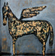 Original art for sale at UGallery.com | A Humble Horse With Wings Dos by Scott Dykema | $2,850 | mixed media artwork | 36' h x 36' w | thumbnail 1