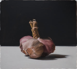 oil painting by Daniel Caro titled Garlic