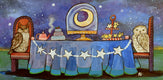 Original art for sale at UGallery.com | The Crescent Moon Tea Party by Andrea Doss | $425 | acrylic painting | 10' h x 16' w | thumbnail 1