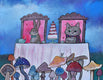 Original art for sale at UGallery.com | Toadstool Tea Party by Andrea Doss | $500 | acrylic painting | 16' h x 20' w | thumbnail 1