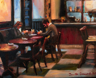 A Quiet Dinner by Jonelle Summerfield |   Closeup View of Artwork 