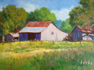 Barn with Out Buildings by David Forks |  Artwork Main Image 