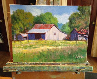 Barn with Out Buildings by David Forks |  Context View of Artwork 