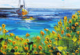 Original art for sale at UGallery.com | Sailing in Monterey by Lisa Elley | $300 | oil painting | 8' h x 10' w | thumbnail 4