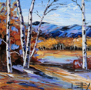 Study in Birch by Lisa Elley |  Side View of Artwork 